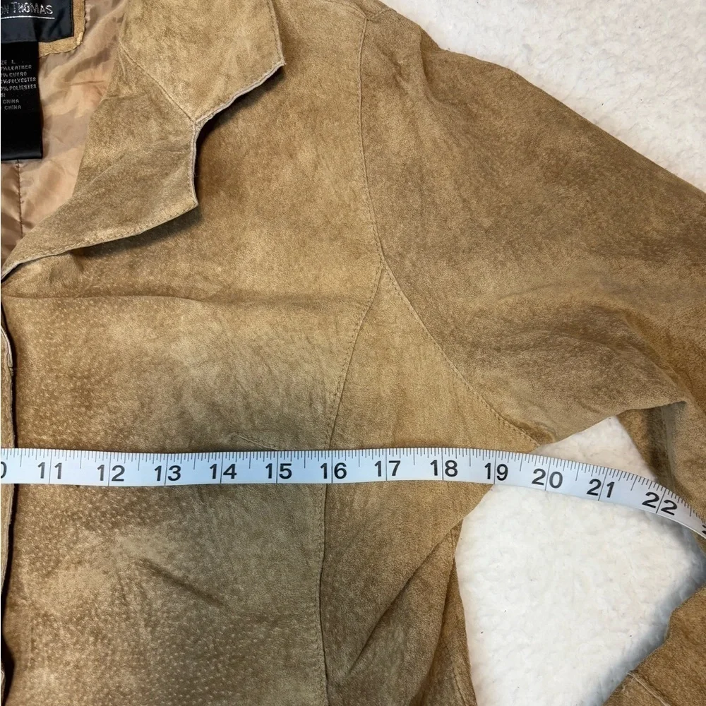 Brandon Thomas Women Brown Genuine Leather Suede Collar Jacket - Picture 7 of 11